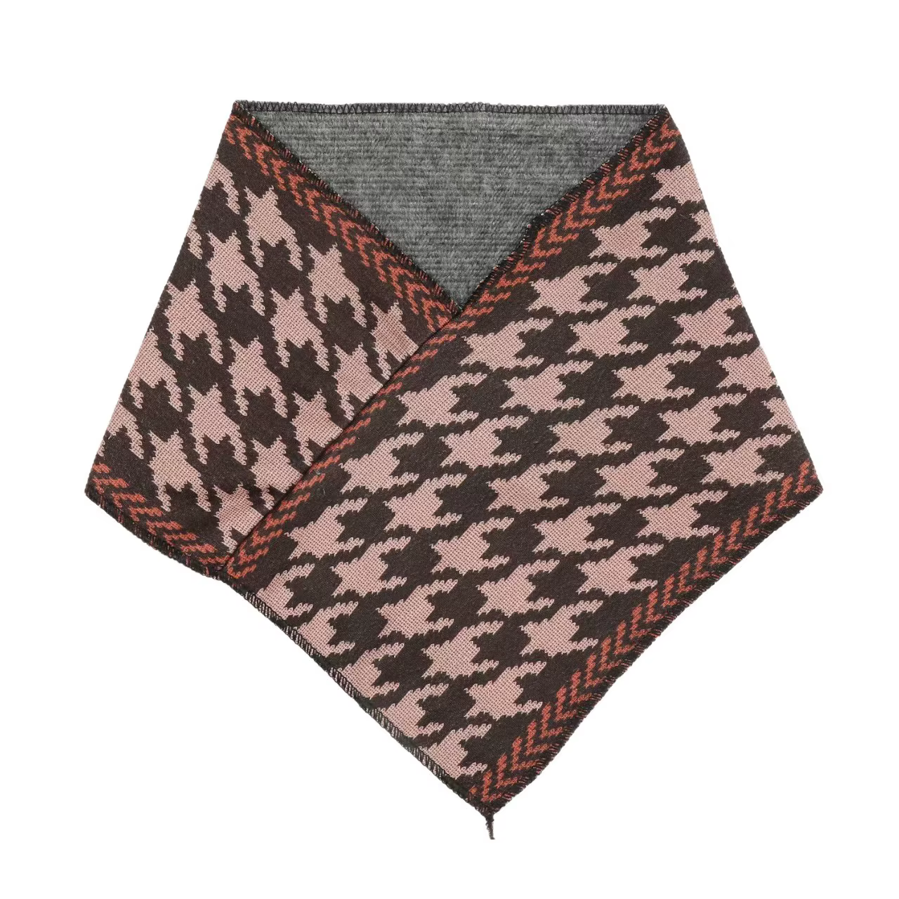 Écharpe tricotée chaude à motif géométrique tendance pour femme