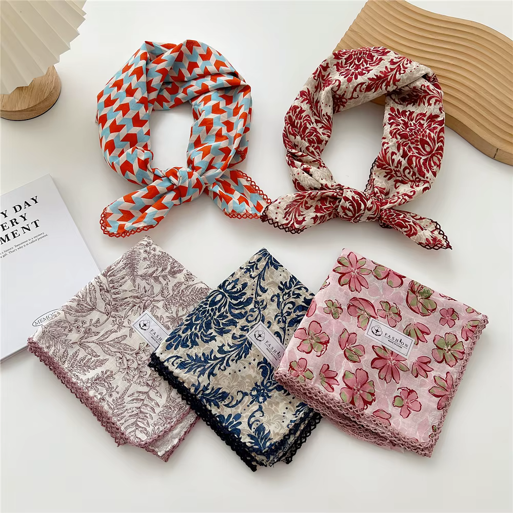 70cm mouchoir coton cou foulards pour femmes petit foulard sac écharpes bandeau carré mignon Bandana tête cheveux écharpe femme