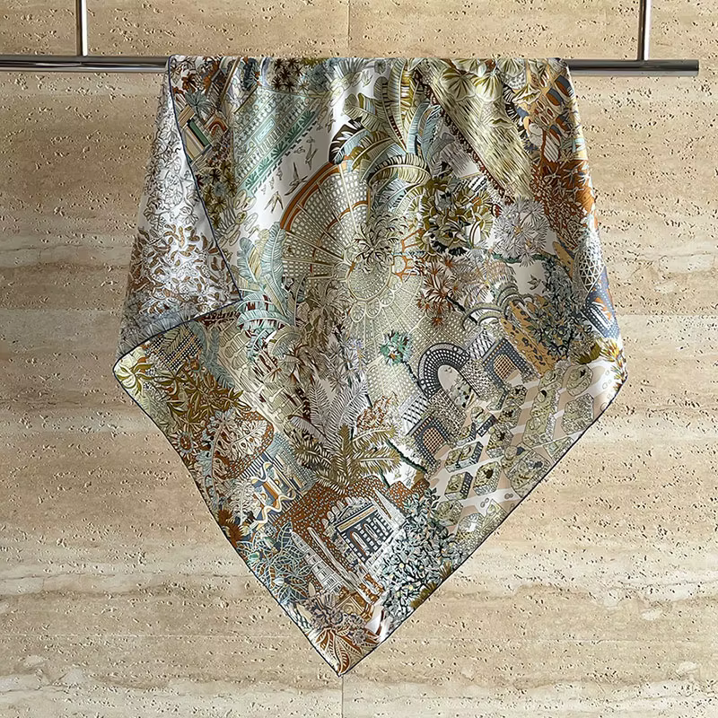 100% sergé foulard en soie foulard cravate 90*90CM