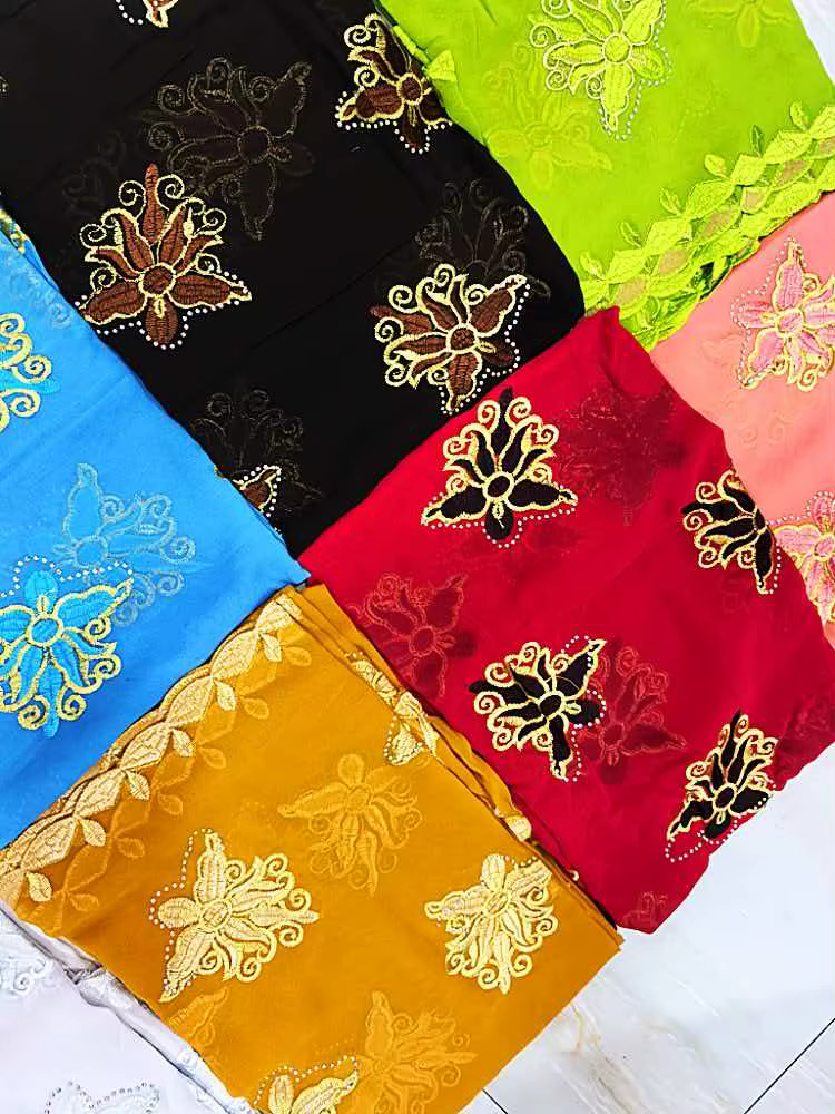 Nouveau Foulard Musulman Africain de Haute Qualité 2026 – Vente Flash – 100% Chiffon – Foulard Hijab pour Femme Africaine – Foulard de Dubaï – Prix de Gros