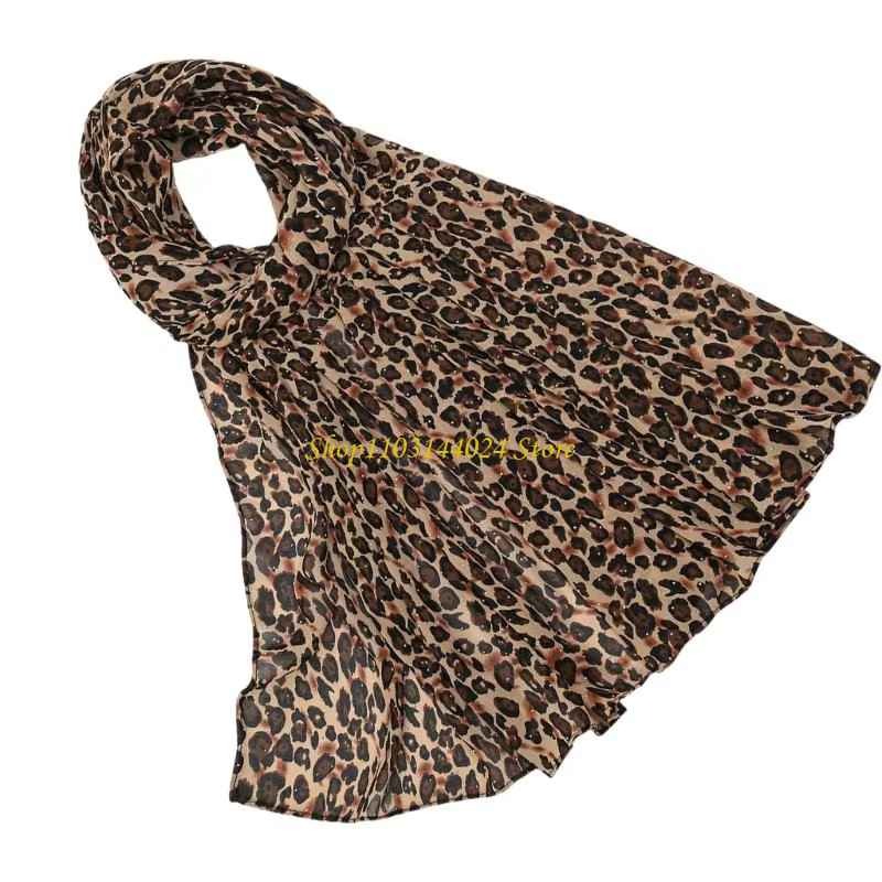 N5ke Leopard Design Scarf Fabric en polyester doux élégant pour les cravates à bandeau