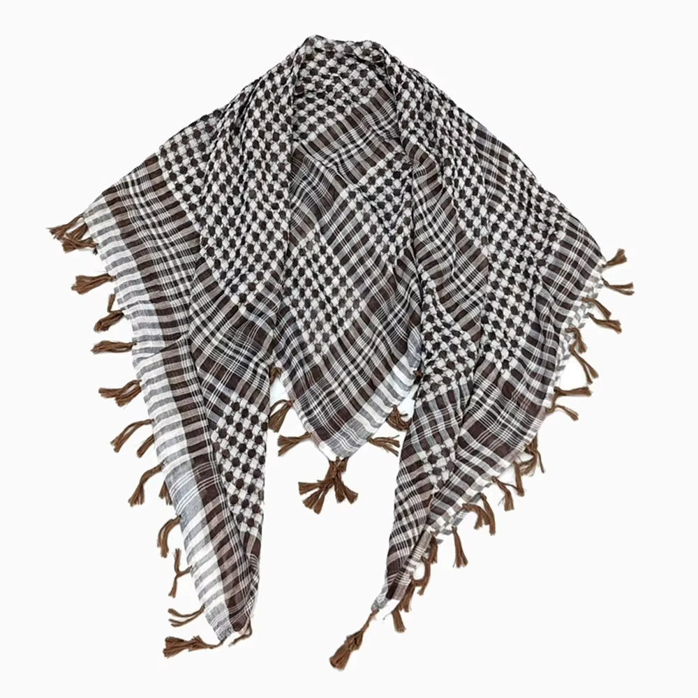 Grand Foulard Arabe Shempiezsauna avec Pompon pour Homme et Femme