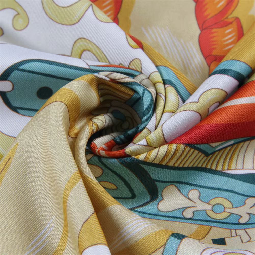 Foulards en soie deux chevaux imprimé sergé foulard
