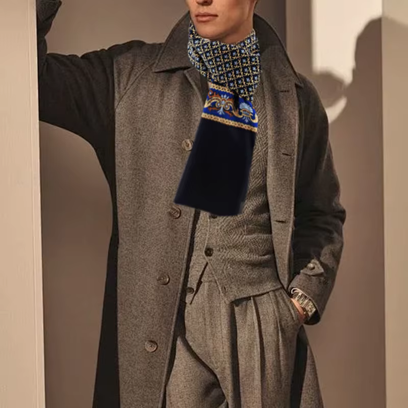 Injplanchers f-Foulard de cou à carreaux College pour hommes