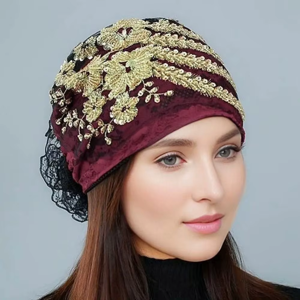 Foulard de tête en dentelle