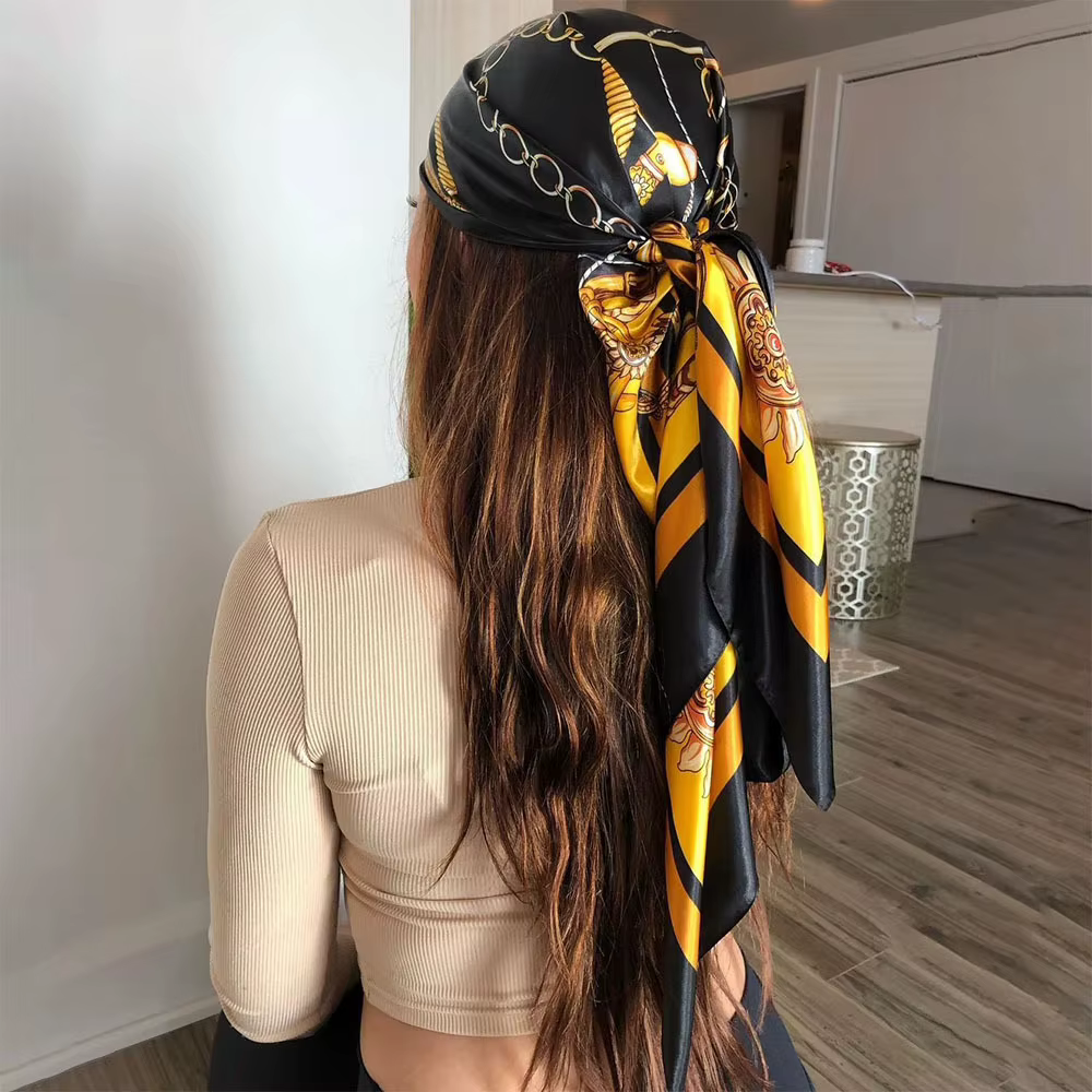 Foulard de tête en soie pour femmes