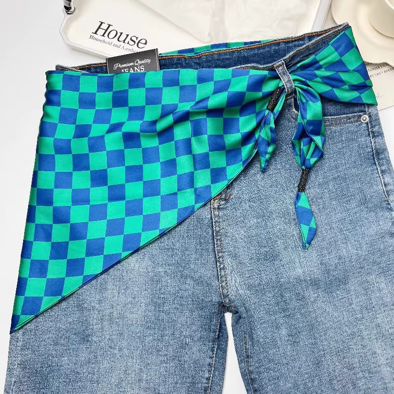 Foulard rétro en soie florale ananas pour femmes