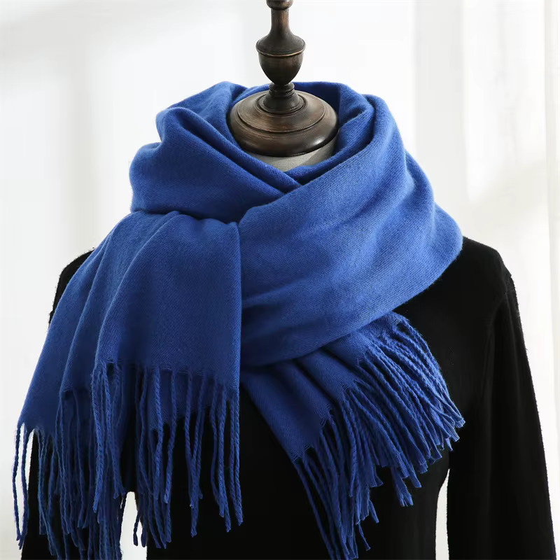 Écharpe de mode homme hiver chaud doux pour la peau longue silencieux avec gland cachemire enveloppes coupe-vent au jour froid unisexe Pashmina