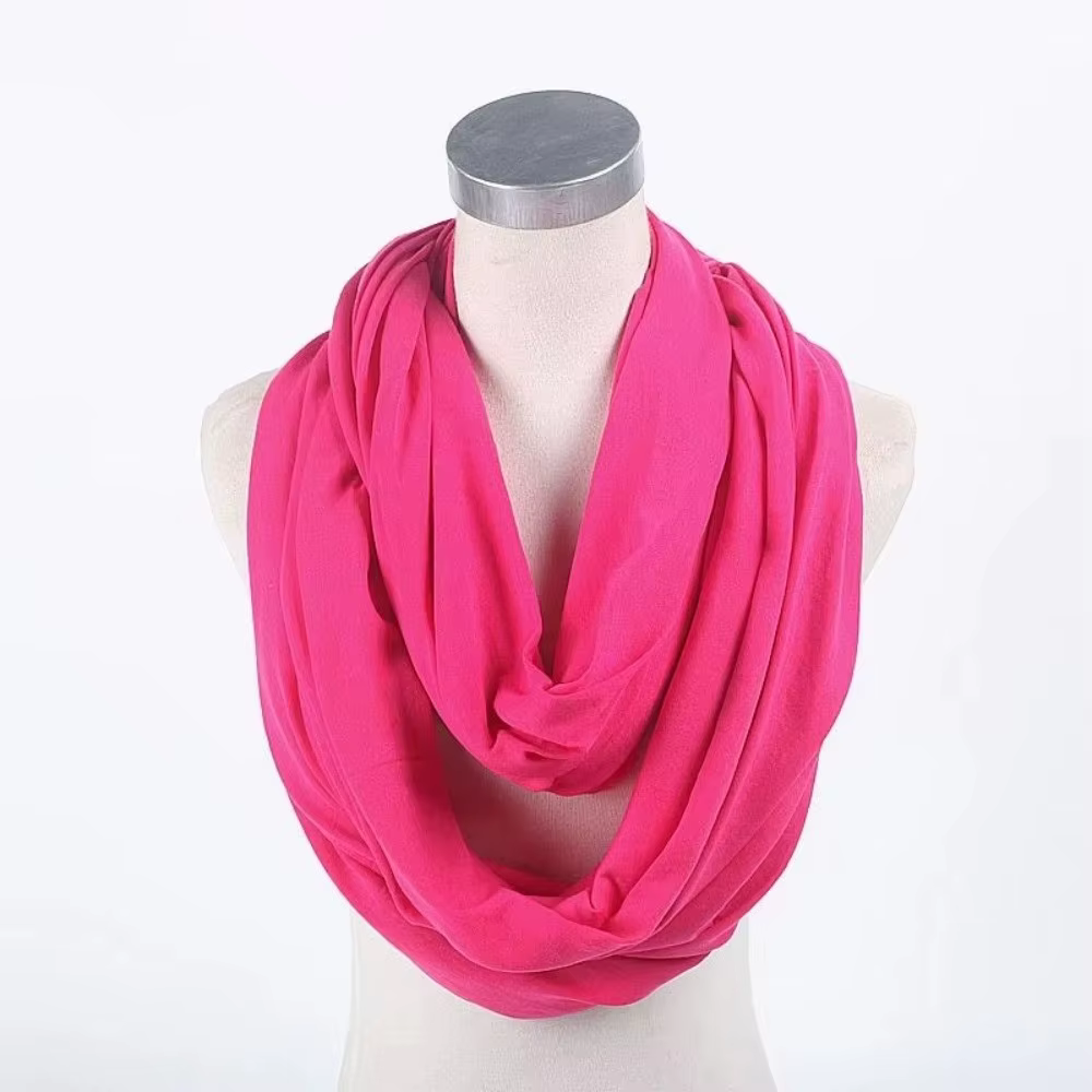 Nouveau foulard infini uni en mélange de coton léger