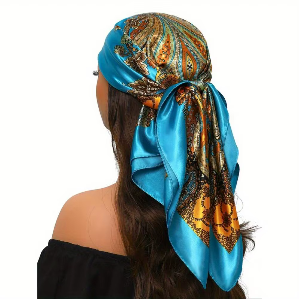 Écharpe carrée imprimée Paisley de Style bohème pour femmes