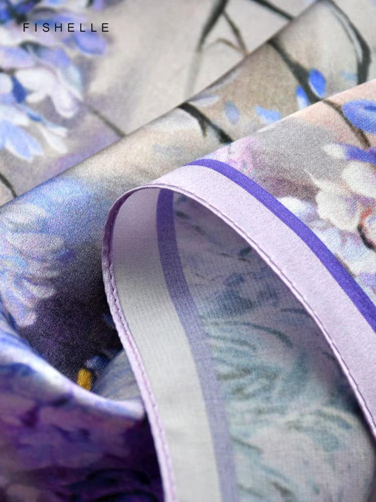 Foulard Carré en Satin de Soie 100% Naturelle pour Femme