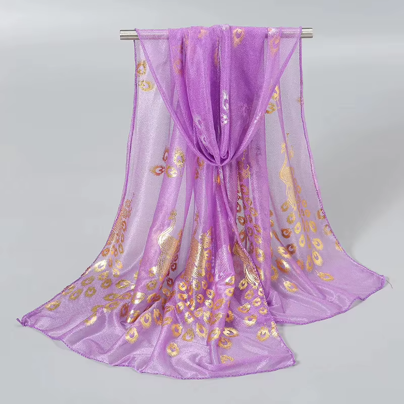Écharpe bronzante paon 170cm x 60cm