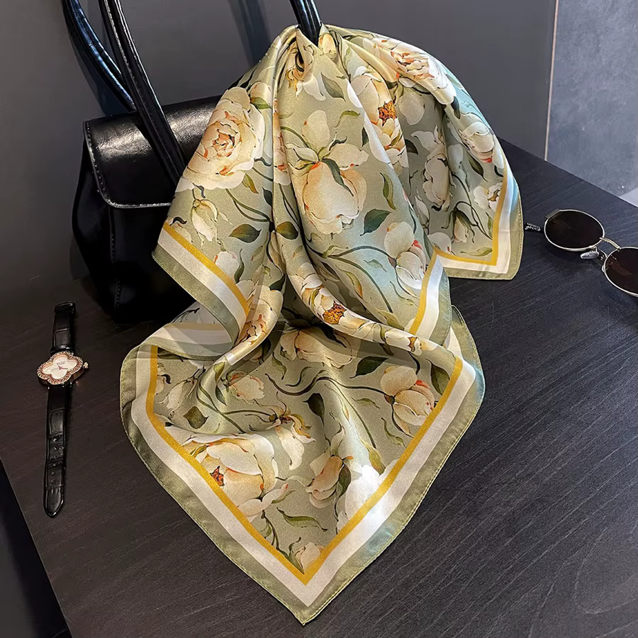 Foulard pour cheveux 100% soie naturelle véritable pour femmes