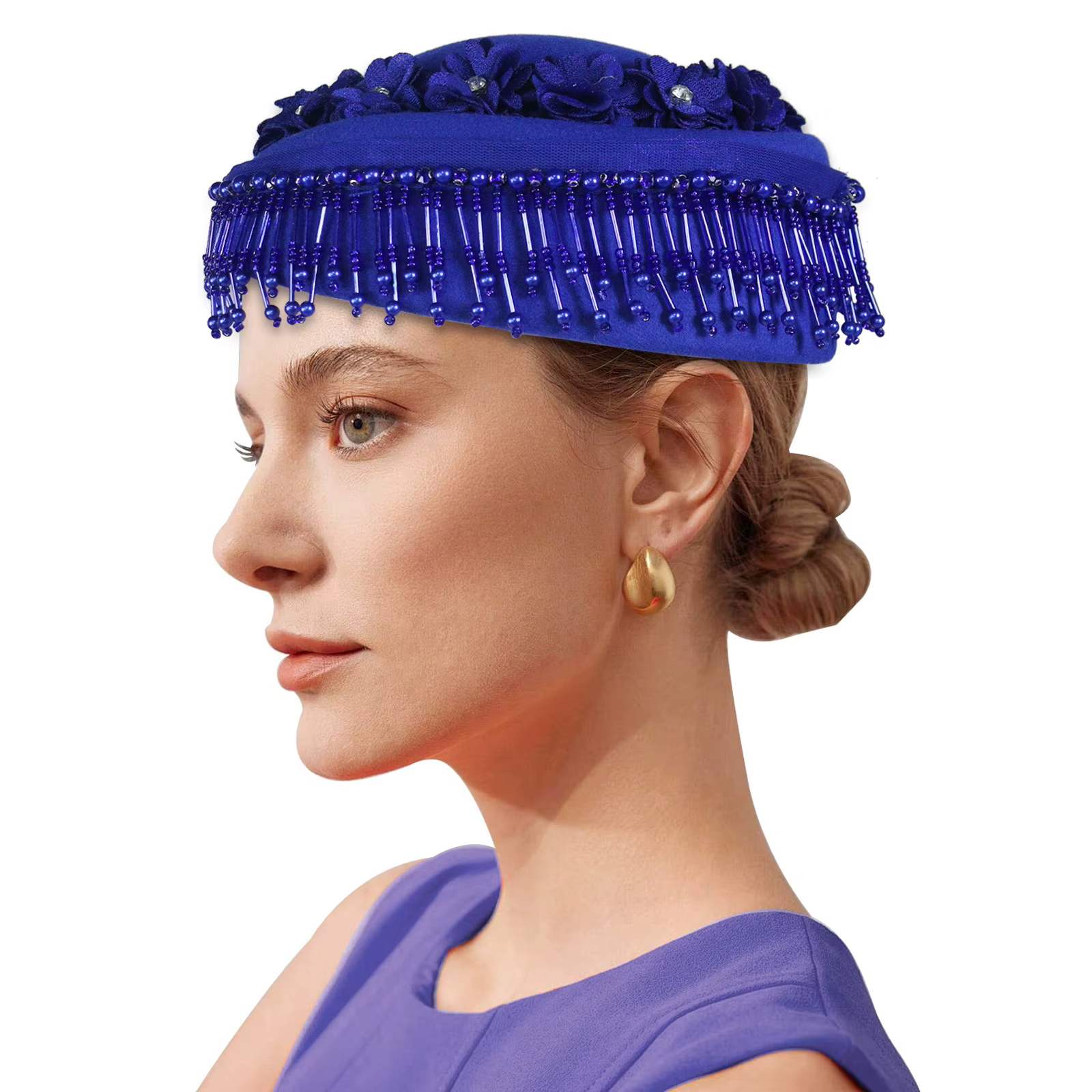 Chapeau Turban en feutre Vintage pour femmes