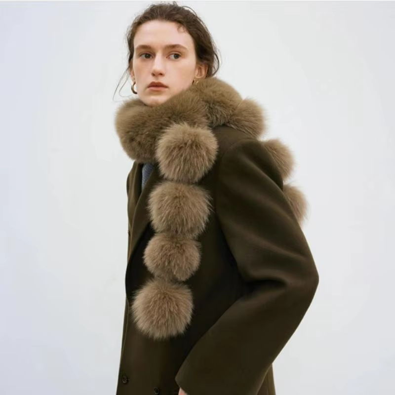 Longue fausse fourrure de renard écharpe femmes hiver chaud doux