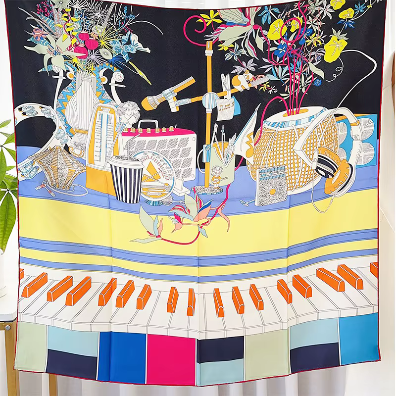 100% foulard en soie de mûrier 90