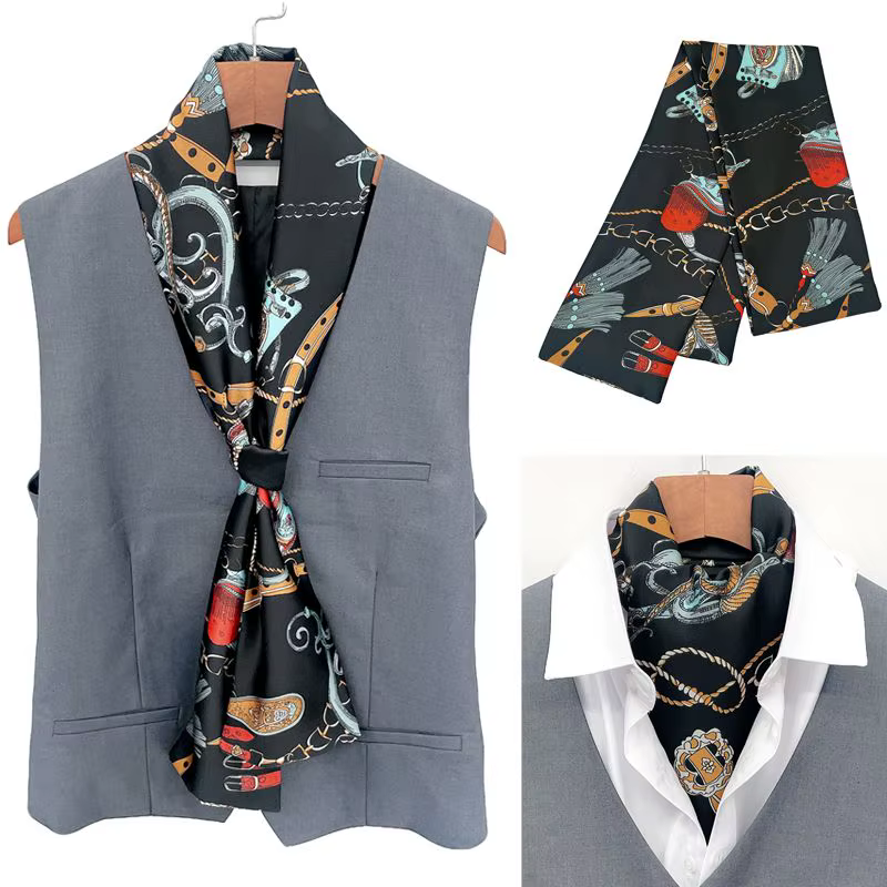 Homme écharpe costume chemise Double face cou
