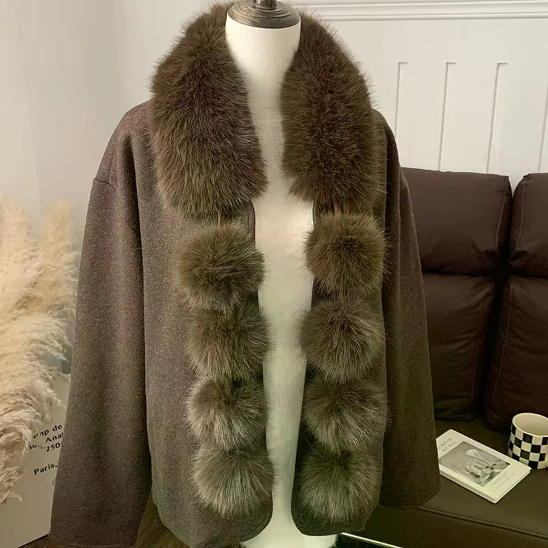 Longue fausse fourrure de renard écharpe femmes hiver chaud doux