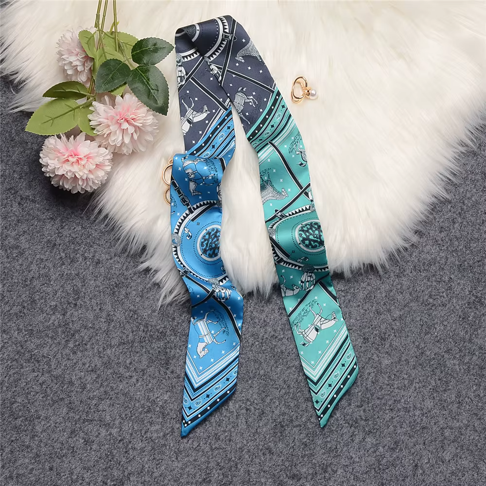 Cape de cheval de luxe marque écharpe Design de mode 100% foulard en soie couvre-chef pour femme sac maigre foulards
