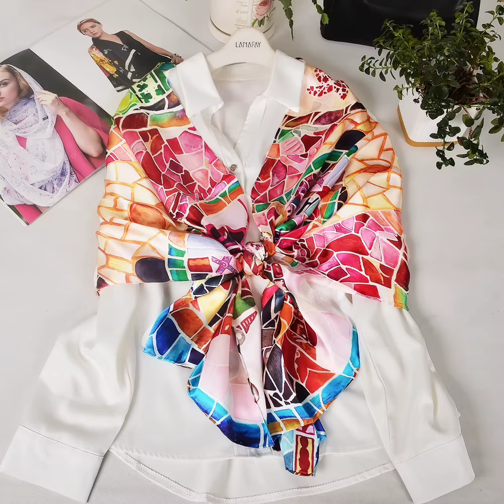 BYSIFA | Rose 100% foulard en soie de mûrier