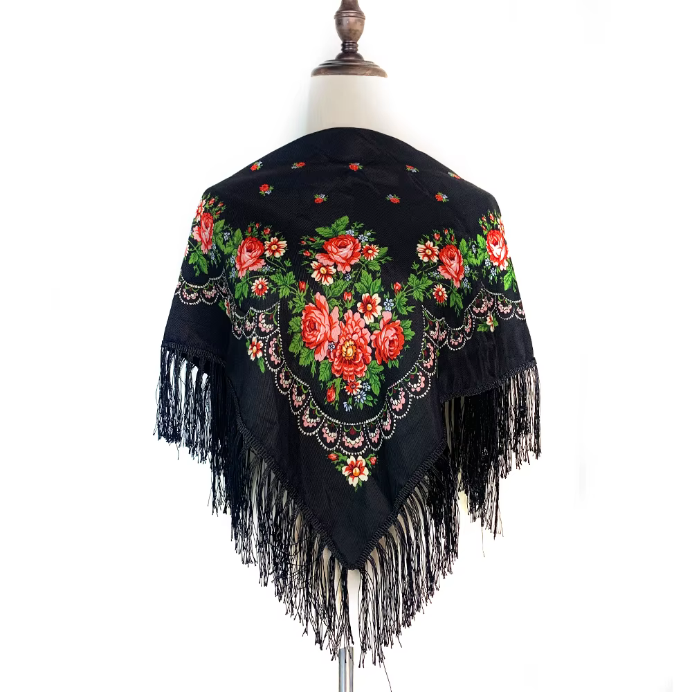 Foulard carré russe traditionnel pour femmes