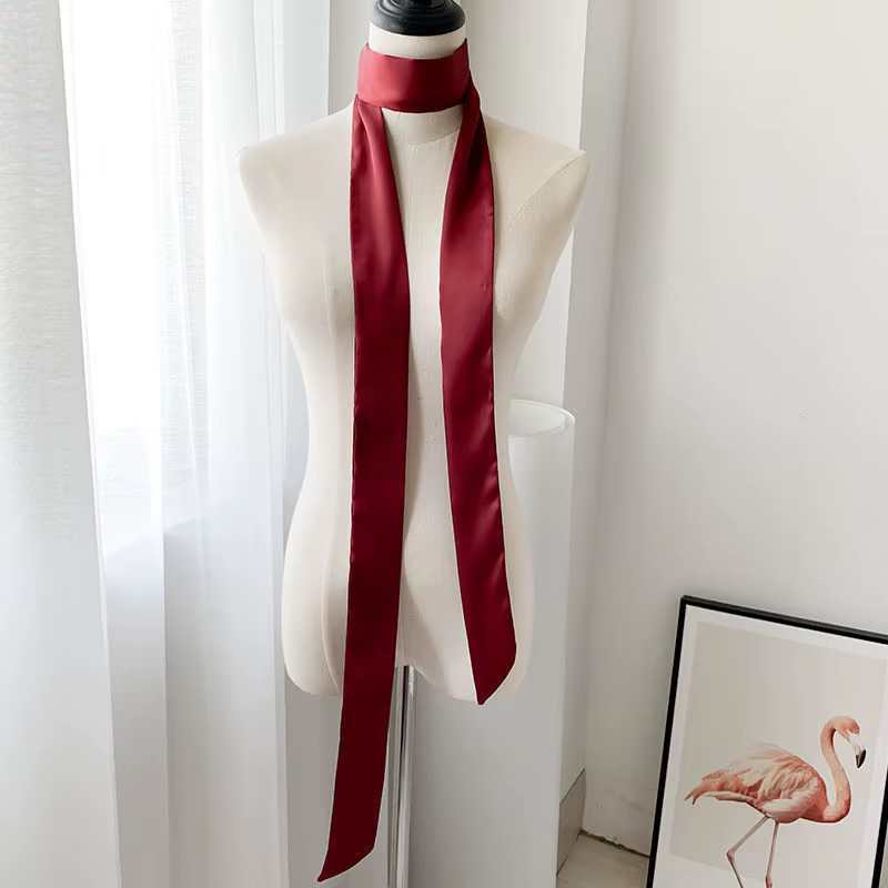 Foulard étroit en Satin de soie 5x200cm