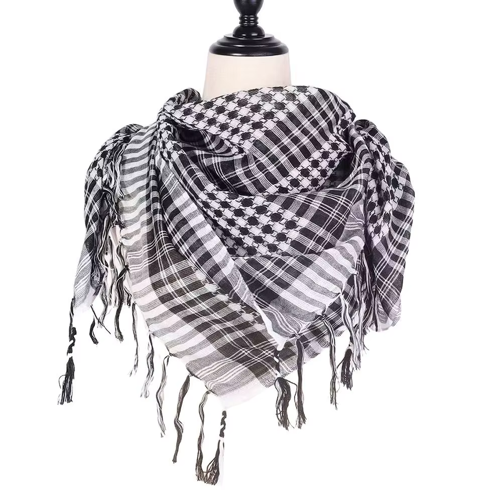 Grand foulard arabe Shemagh avec pompon