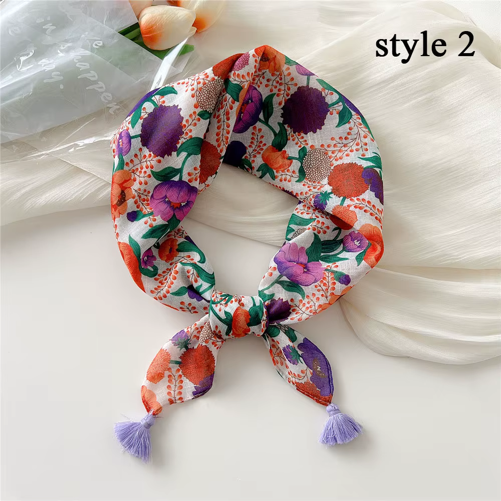 Foulard carré en coton 55/60cm pour femmes
