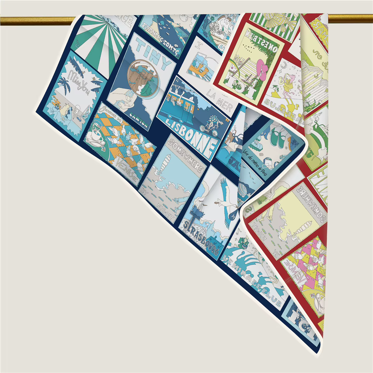 Foulard en soie sergé de luxe de créateurs