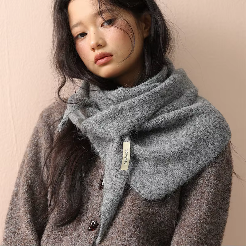 Foulard triangulaire en laine de Style coréen pour femmes