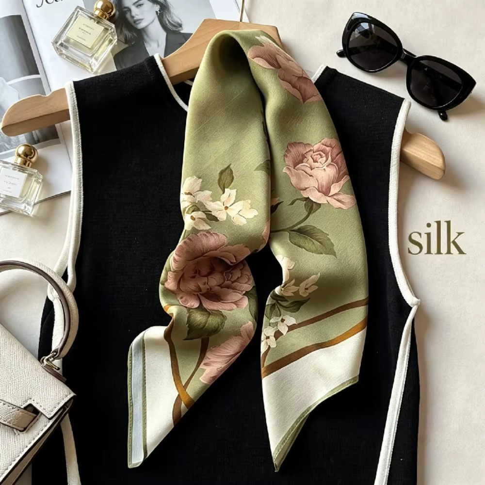 Foulard carré 100% Soie de Mûrier Imprimé