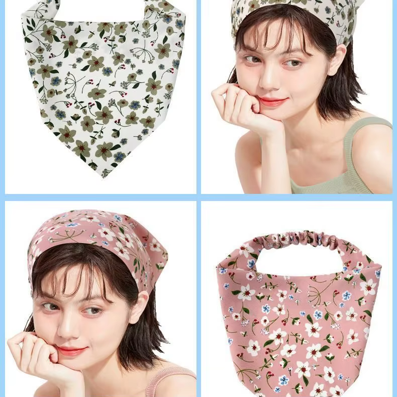 Foulard triangulaire, bandeau élastique pour cheveux pour femme