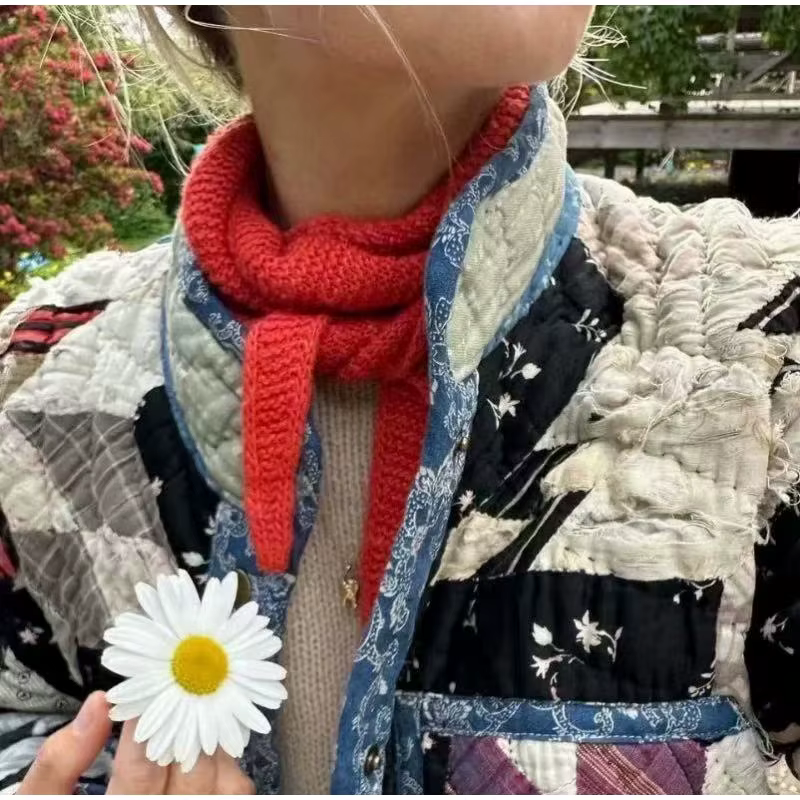 Vintage laine silencieux à la mode polyvalent triangulaire écharpe femmes