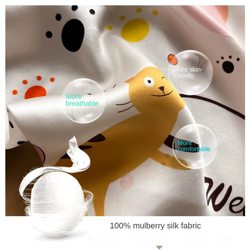 Foulard pour filles 100% soie de mûrier naturelle