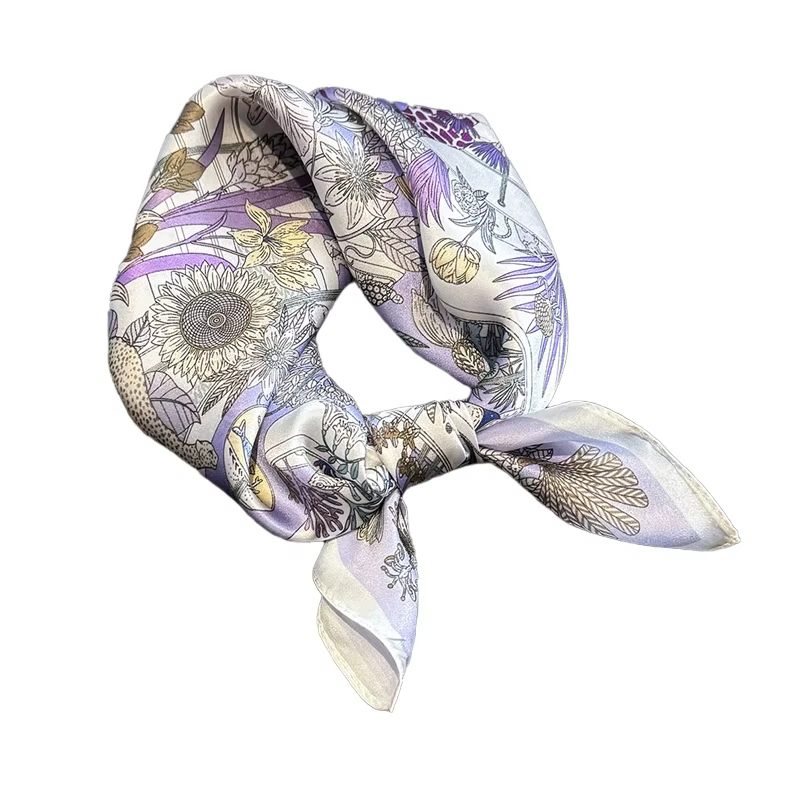 Foulard carré en soie 100% pour femmes