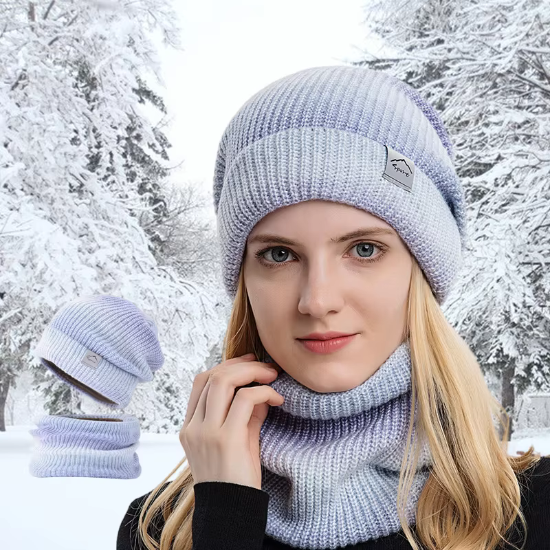 Ensemble chapeau et écharpe de cou pour femmes