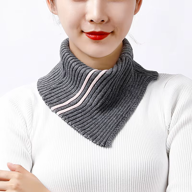 Cachemire tricoté Triangle anneau écharpe femmes automne hiver laine cou plus chaud corée mode foulard rayure doux faux col