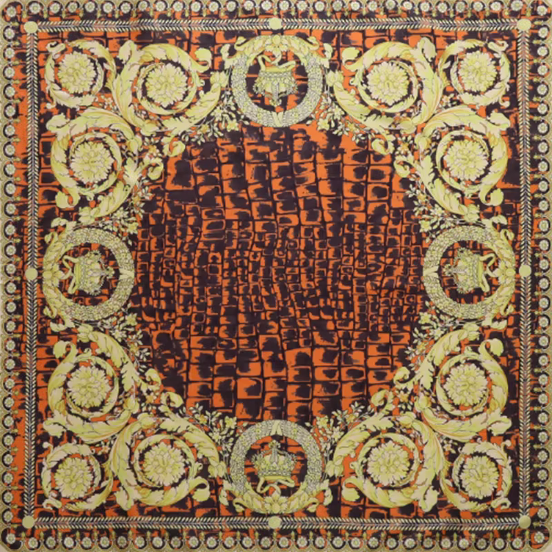 Écharpe en soie à motifs géométriques rétro multicolores