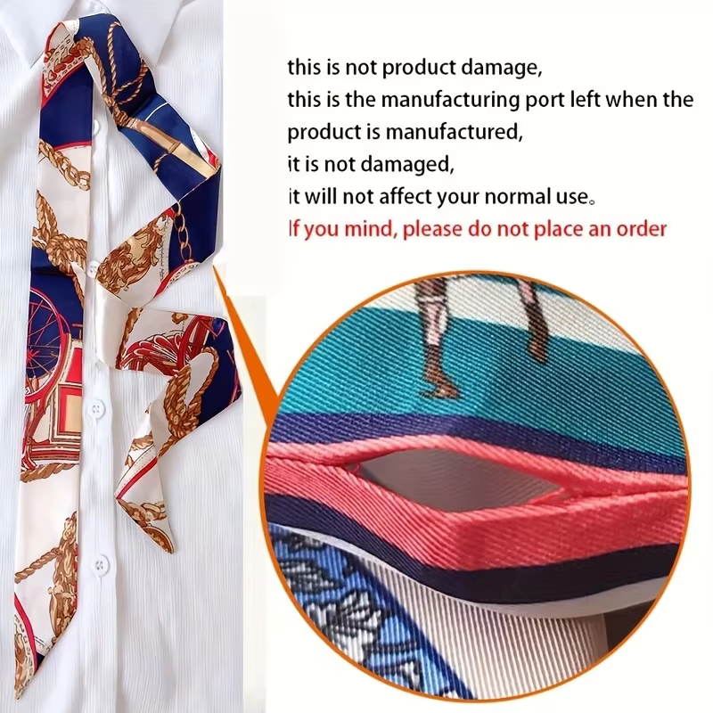 Femme maigre foulard en soie 90 cm * 4 cm longue bande de cheveux ruban