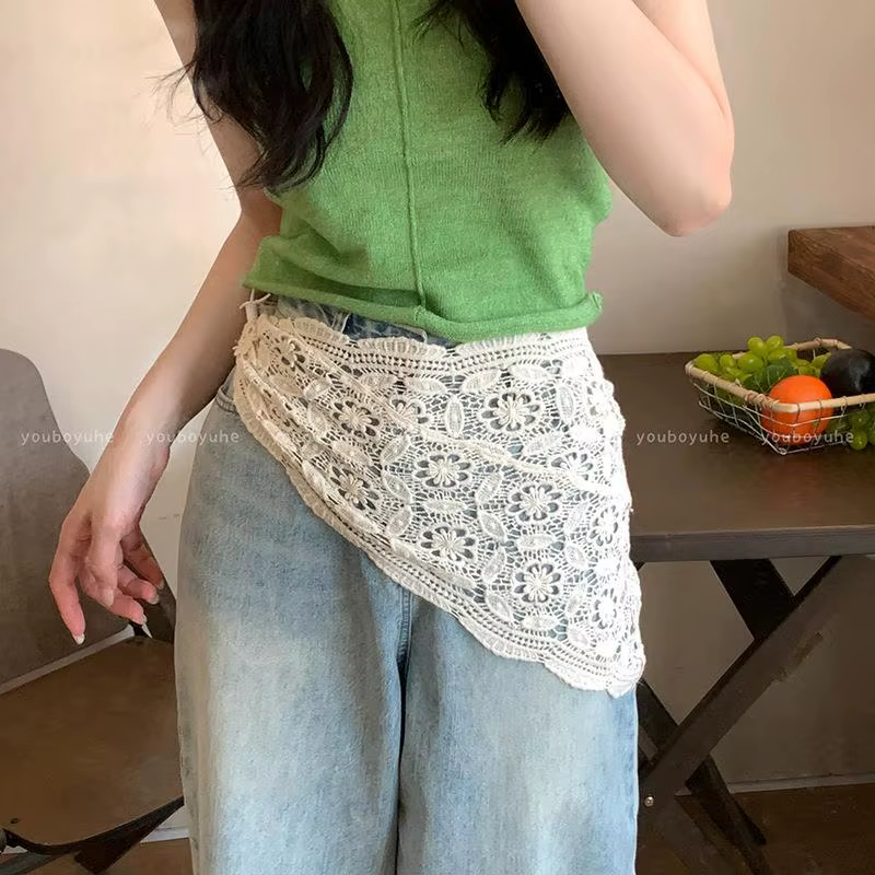 Écharpe creuse au Crochet Vintage pour femmes