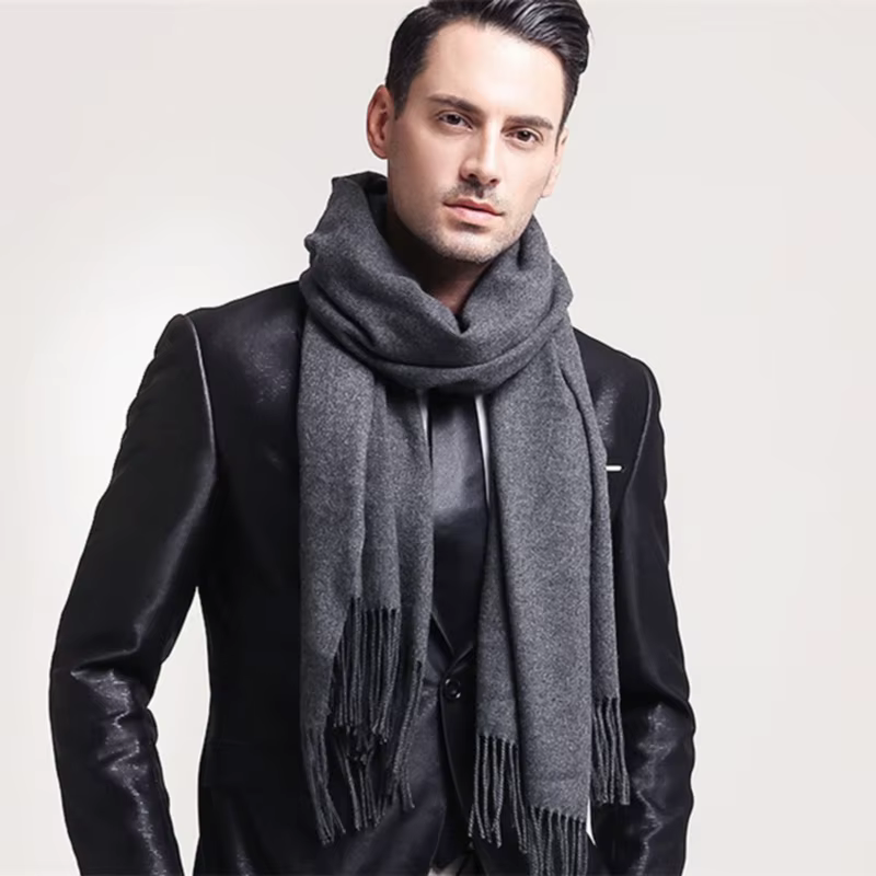 Foulards en laine hiver doux chaud cachemire châle épaissi Long gland