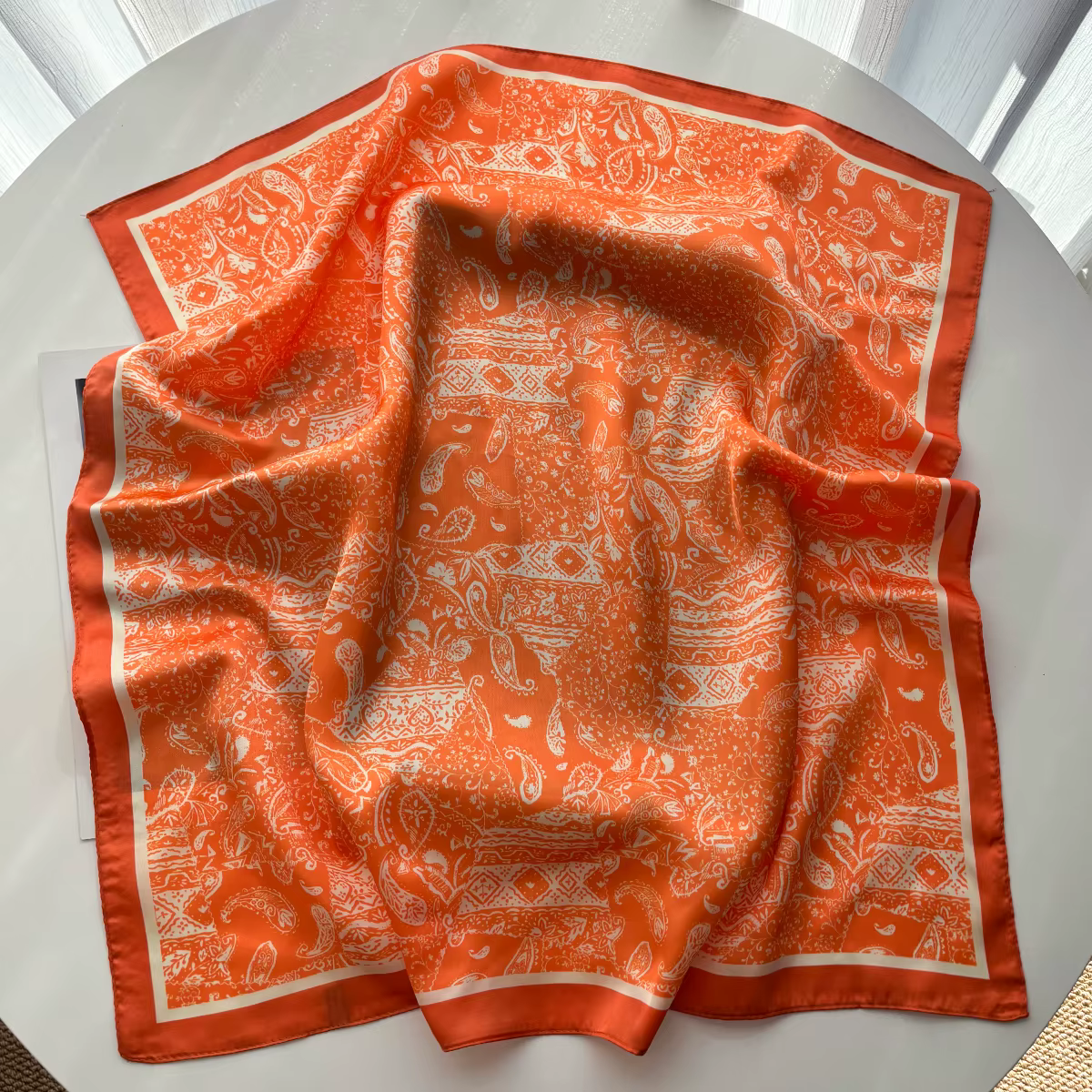 Foulard carré en soie imprimé Imitation pour femmes