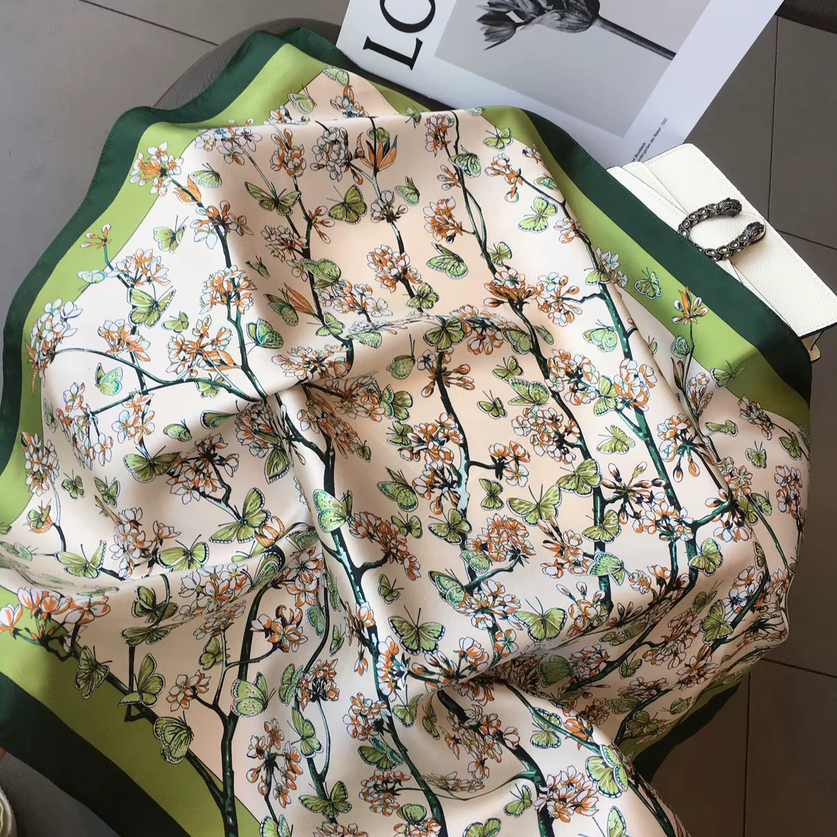 InjSquare-Écharpe Naturelle pour Femme, Bandana pour Cheveux, Sauna, Châle à Col Carré, à la Mode, 100%