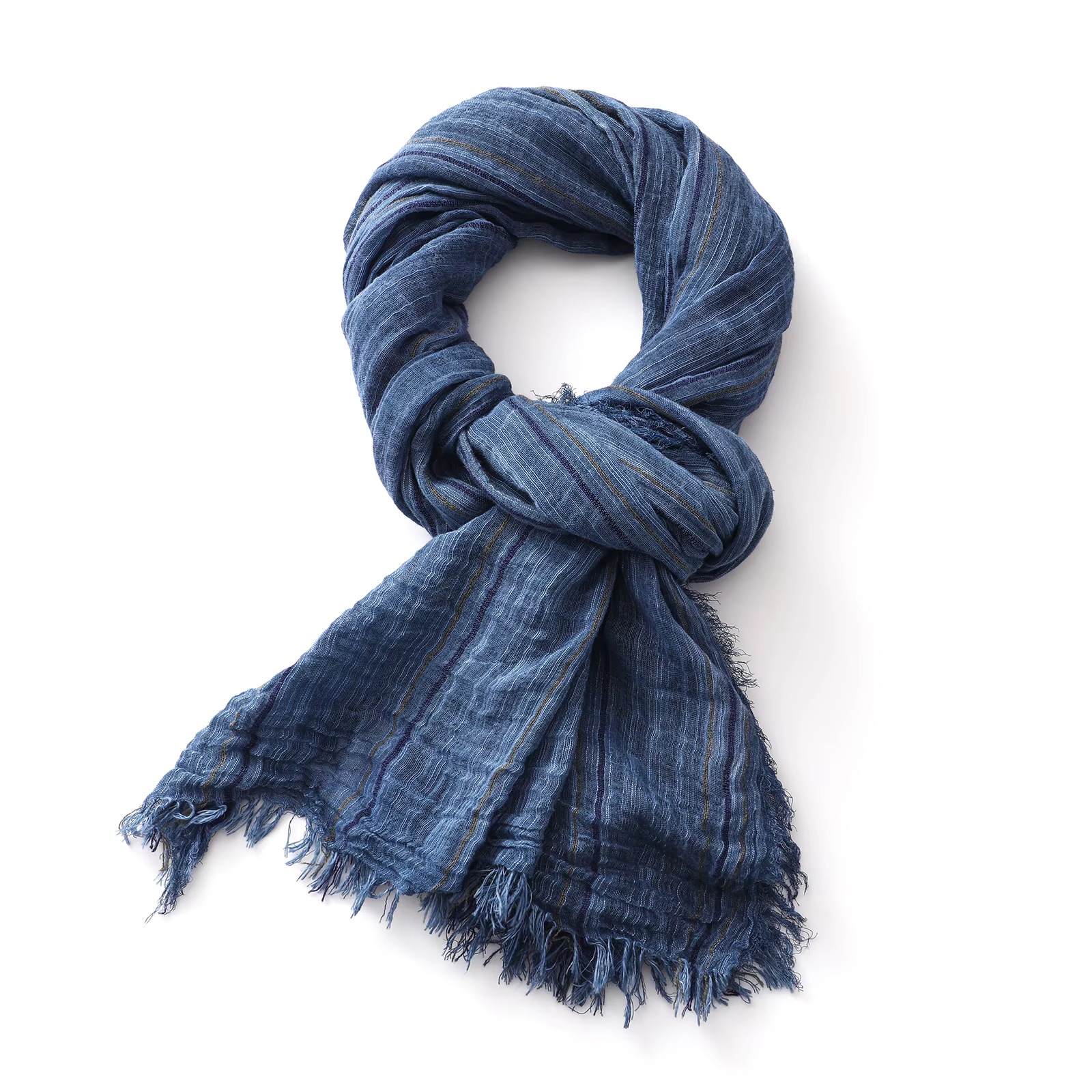 Écharpe rayée en coton et lin pour hommes et femmes