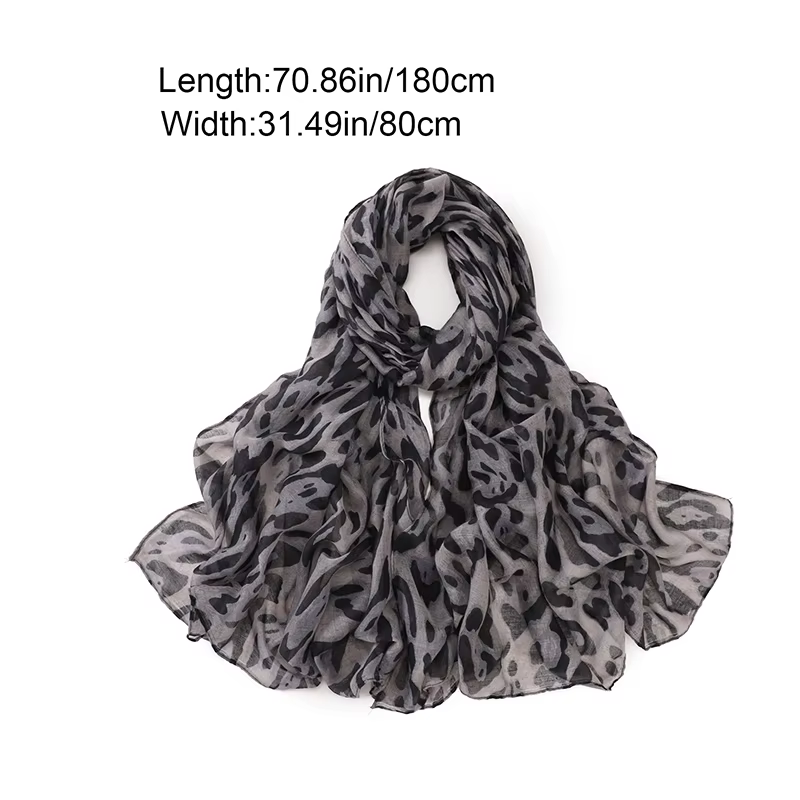 Mode imprimé léopard écharpe Femme Hijab foulards doux Pashmina hiver mince