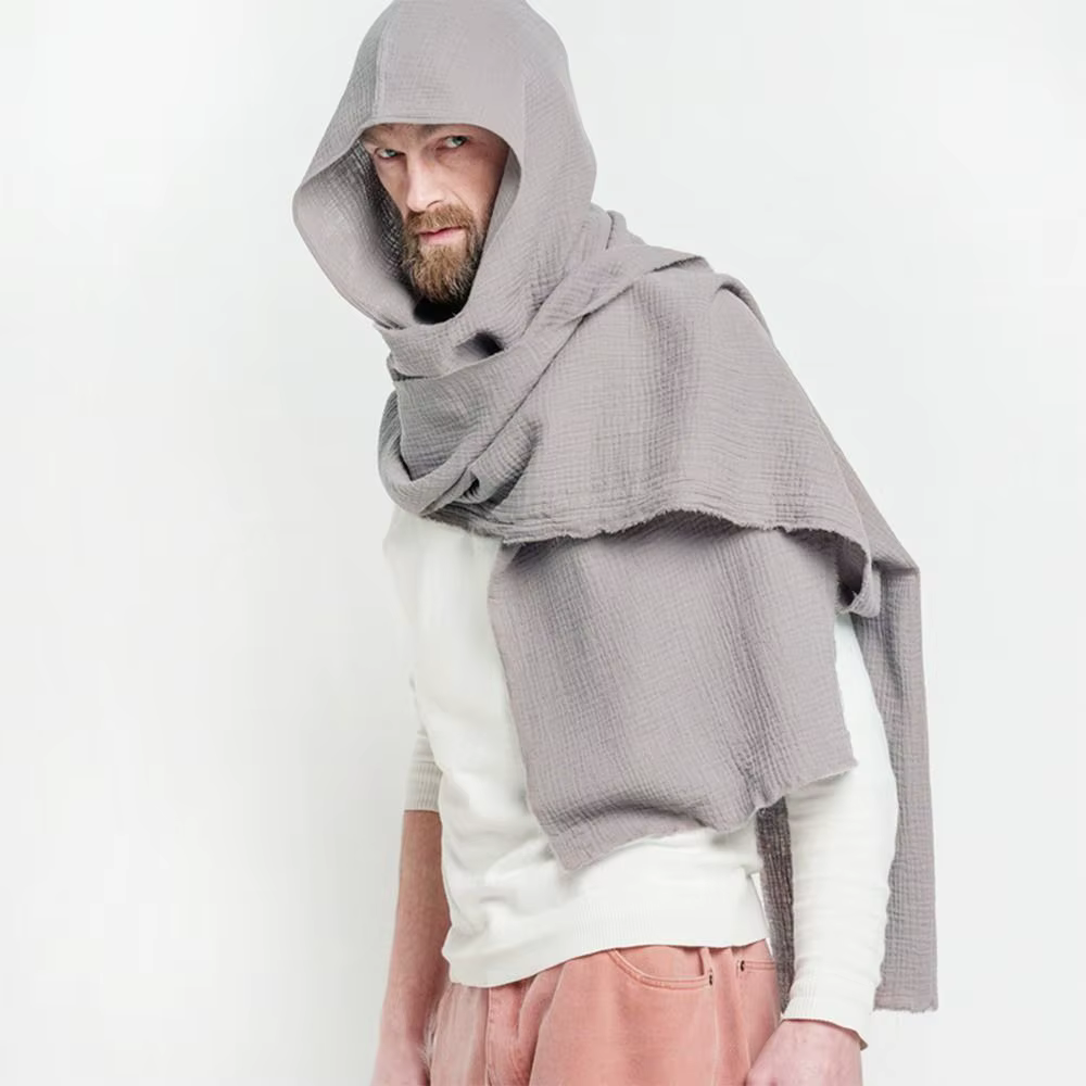 Écharpe à Capuche Multifonctionnelle en Coton et Lin Doux