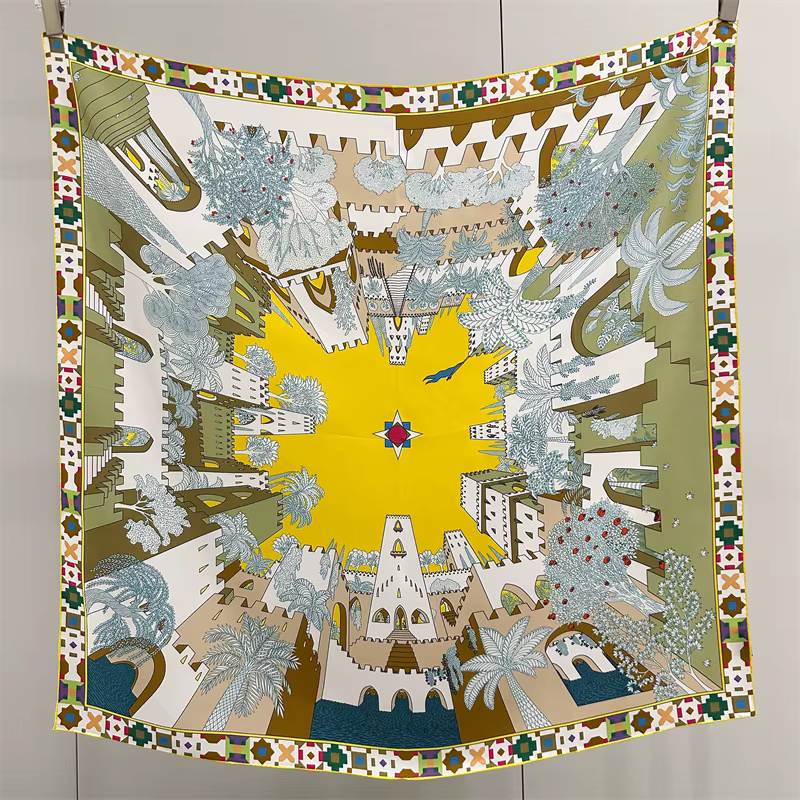 Foulard carré en soie 90CM de luxe