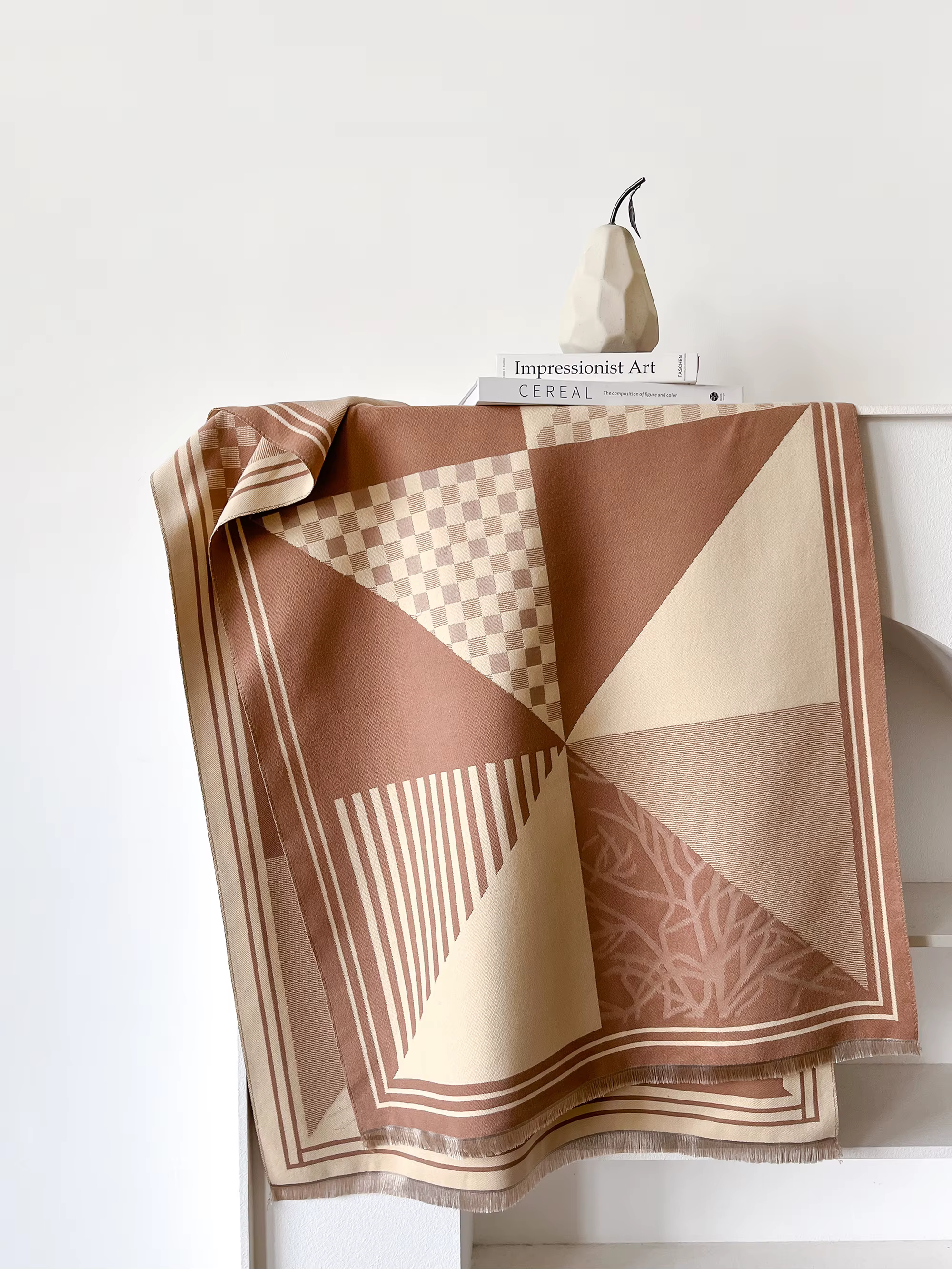 Écharpe Jacquard double face en cachemire pashmina