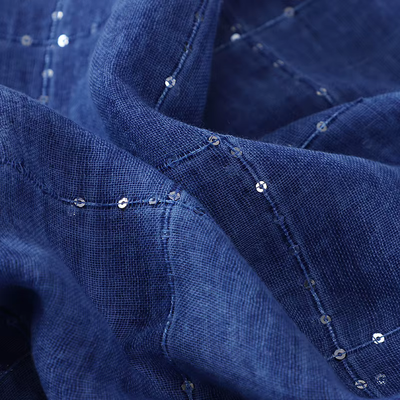 Écharpe Islamique à Paillettes, Châles Longs, Wraps, Fleur de Luxe, Écharpe de Sauna, Bande de Sauna, Dentelle Brodée, Paillettes, Hijab, Couture, Épissage, Nouveau