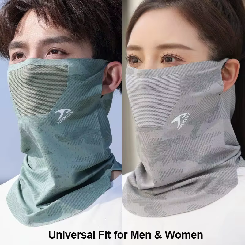 Cache-cou de cyclisme respirant pour le printemps et l'été, protection solaire, masque facial unisexe pour la pêche, la randonnée, le sport, avec fixation auriculaire, couvre-visage rafraîchissant